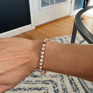 Swarovski tennis bracelet. Rose gold color.